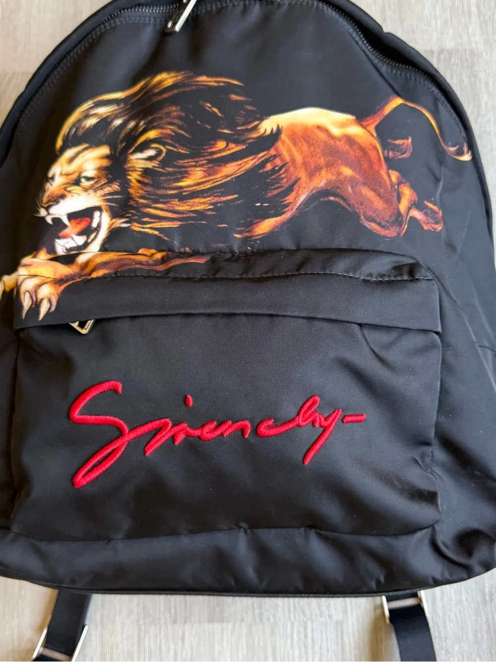 Rare Givenchy Archival Lion Graphic & Embroidered Logo Backpack